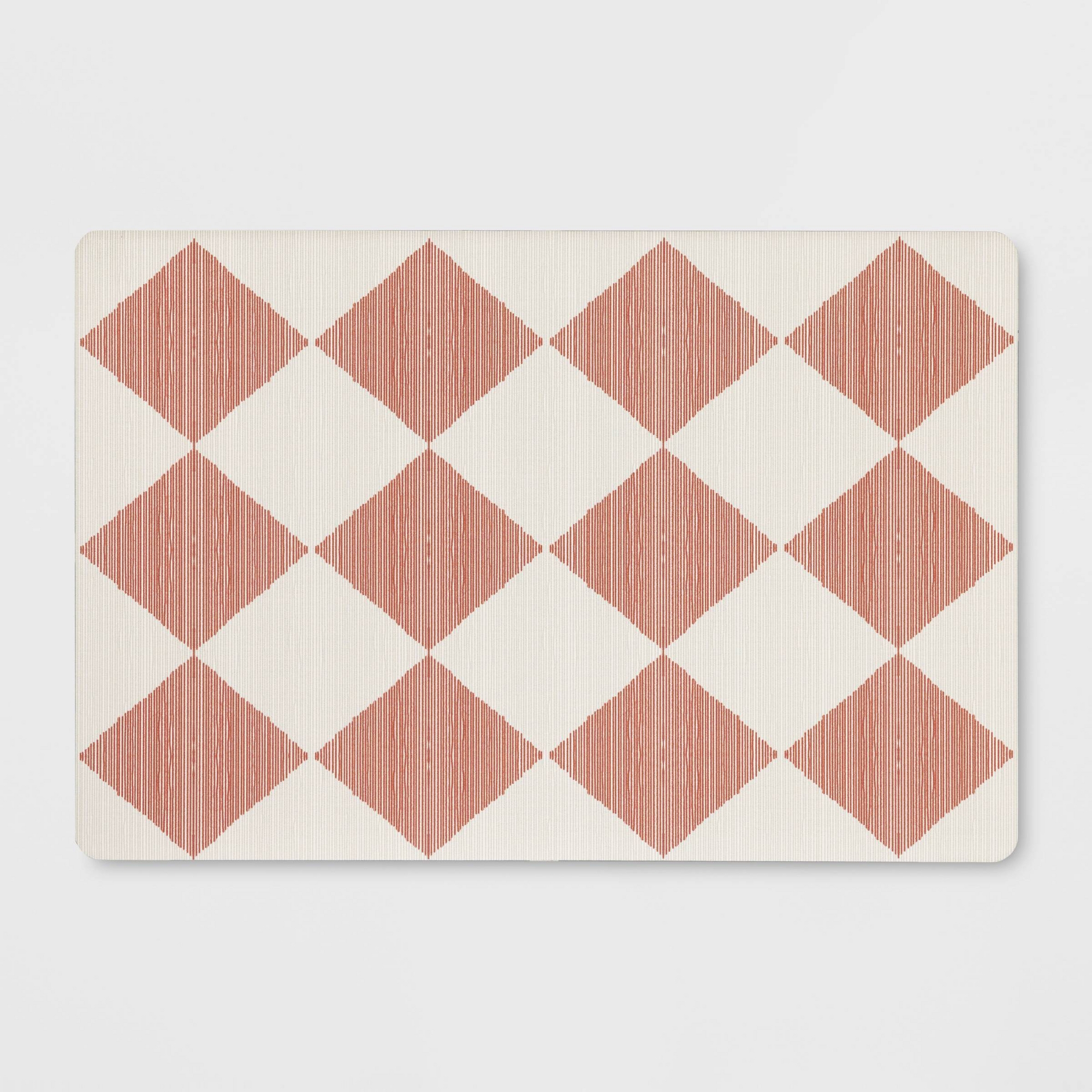 1'8"x2'6" Low Profile Kitchen Mat Light Red Diamond - Room Essentials™