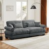 Large Velvet 2-Seater Sofa with Bolster Armrests, Deep Cloud Seat, Waist & Throw Pillows for Living Room, Loft, Bedroom - 2 of 4