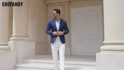 COOFANDY Mens Casual Blazer Sport Coat Lightweight Two Button Business Suit Jackets