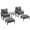 Sonkuki Outdoor Furniture Set Patio Conversation Sofa with Coffee Table Set, All-Weather PE Rattan Couch with Cushion - 2 of 4