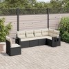 vidaXL 6 Piece Patio Sofa Set with Cushions Black and Cream Poly Rattan - Without Table - 2 of 4