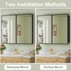 Elise Medicine Cabinet with Mirror, Surface or Recessed Bathroom Medicine Cabinet, Adjustable Tempered Glass Shelves, Reversible, Black - 4 of 4