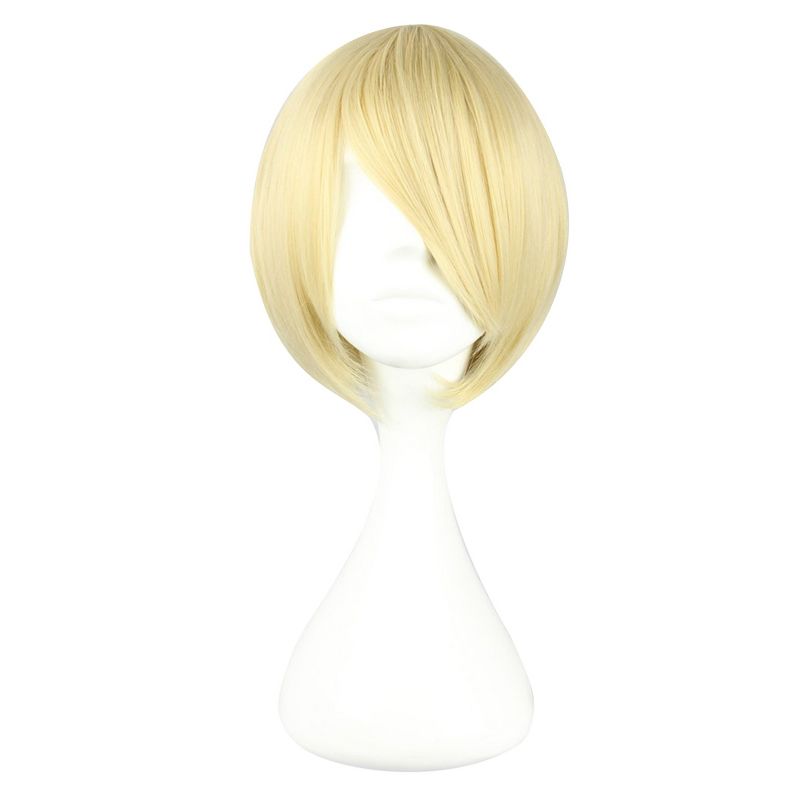Unique Bargains Women's Bob Wigs 12" Gold Tone with Wig Cap Straight Hair, 1 of 7