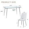 Lyngins 5-Piece Modern Tempered Glass Dining Set – Dining Table with Silver Fork-Shaped Legs & 4 PU Chairs, Kitchen Table Set for Dining Room - 3 of 4