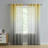 Kate Aurora Tropical Living Semi Matte Sheer Ombre Chic Grommet Top Window Curtains