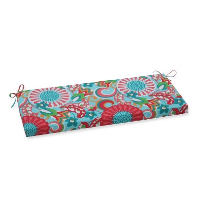 Pillow Perfect Sophia Outdoor Bench Cushion Turquoise/Coral