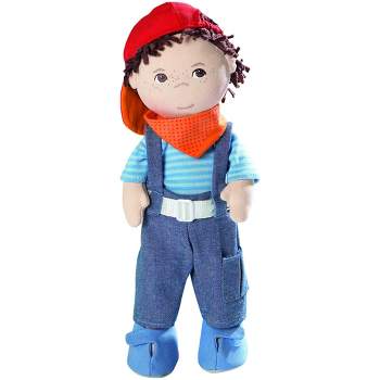 HABA Graham 12" Soft Boy Doll with Brown Hair, Brown Eyes Removable Clothing & Shoes