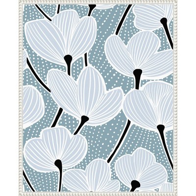 Modern Poppy I White and Blue Canvas Wall Art