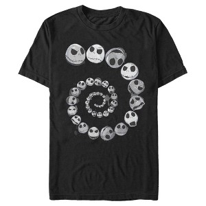 Men's The Nightmare Before Christmas Jack Skellington Faces Spiral T-Shirt - 1 of 4