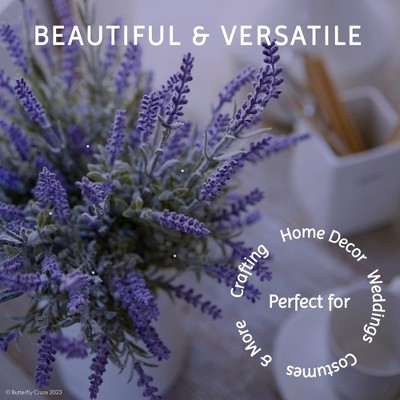 Lifelike Purple Faux Lavender Silk Flower Bundle for Indoor and Outdoor Decor