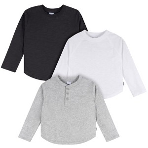 Gerber Baby Boys' 3-Pack Long Sleeve Shirts - 1 of 4