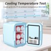YASHE 4L Skincare Mini Fridge with LED Mirror, Cooler & Warmer, Portable, for Makeup, Cosmetics, Food, Bedroom, Vanity, Office, Car — Blue - 4 of 4