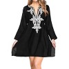 LA LEELA Women's Mini Swimwear Loose Dress Vacation Beachwear Swim Suit Summer Short Casual Bathing Suit Cover Ups 8-12 Black, Solid - 3 of 4