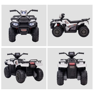 12V White Kids ATV Quad with Wear-Resistant Tread