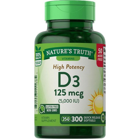 Nature's Truth Vitamin D3 5000 Iu | 300 Softgels : Target