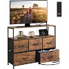 Dresser TV Stand, Entertainment Center with Fabric Drawers Unit, Media Console Table for Bedroom, Entryway, Living Room - 2 of 4