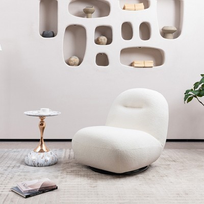 27.55'' Ice Flower Velvet Armless Swivel Accent Chair with Tight Back, Minimalist Style, No Assembly Required, Easy Maintenance