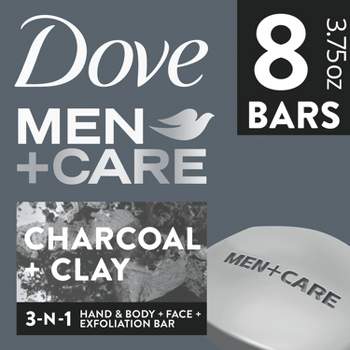 Dove Men+Care Elements Charcoal + Clay Body & Face Bar Soap - 3.75oz/8ct