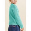 Girls Pullover Sweater Cable Knit Crew Neck Long Sleeve Sweater Knit Tops,Mint Green - M - 2 of 4