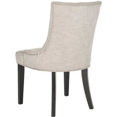 Gray Linen Upholstered Parsons Dining Chairs, Set of 2