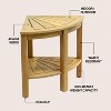 JONATHAN Y Maris 18" Classic Coastal Solid Acacia Wood Indoor/Outdoor Corner Shower Bench with Shelf - 4 of 4
