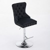 INFURNIC Counter and Bar Stools Swivel Velvet Bar Stool with Adjustable Height for Kitchen and Home Bar, Black, 20.4"*17.5"*49.9" - 2 of 4