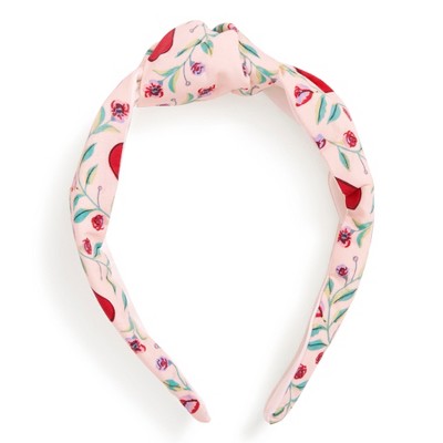Vera Bradley Women's Cotton Knotted Headband Imperial Hearts Pink : Target