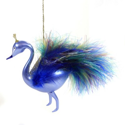 Italian Ornaments 5.5 Inch Colorful Peacock W/ Feathers Ornament Italian Bird Zoo Tree Ornaments