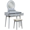 NicBex 31.5" Makeup Vanity Desk with Mirror and Stool,Retro Makeup Table with Storage Drawers for Bedroom - 3 of 4