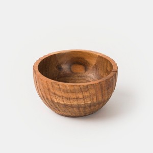 Stria Acacia Wood Bowls- Set of 3 - 1 of 4