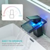 Kumasinova Waterfall Bathroom Faucet 1 Hole,Deck Mount Bathroom Faucets with Color-Changing LED Temperature Display,Single Handle Bathroom Sink Faucet - 4 of 4