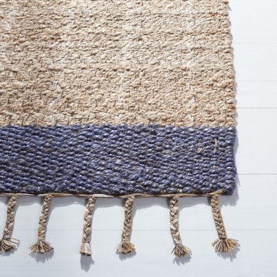 Cape Cod 5x8 Natural Purple Handwoven Cotton Area Rug