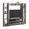 Syemin TV Stands and Consoles Compact Entertainment Wall System 42 Inch TVs Gray Fits Small Living Rooms Apartments, Gray, 49.9"*17.81"*8.28" - 2 of 4