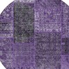 Eggplant Purple And Charcoal Patchwork Washable Indoor Outdoor Area Rug - 4 of 4