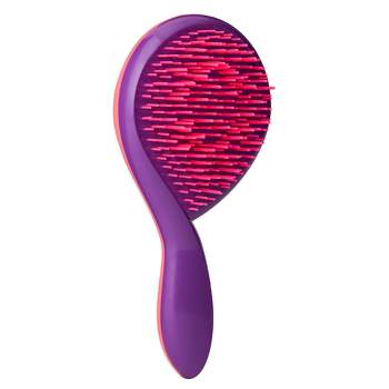 Michel Mercier The Girlie Detangle Brush - Painless Detangling Brush - Easy Grip Hair Brush Design - Thick and Curly Hair - Pink-Purple - 1 pc