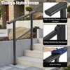 Handrails for Outdoor Steps, Black Wrought Iron Stair Handrail with Installation Kit, Metal Porch Railing - 3 of 4