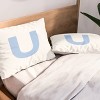 Deny Designs Standard April Lane Art Block Blue Monogram U Microfiber Printed Pillow Sham - 2 of 3