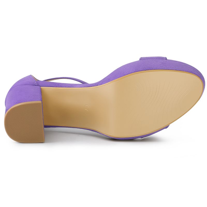 Allegra K Women's Open Toe Ankle Strap Platform Chunky Heels Sandals, 5 of 7