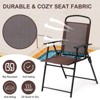 SUGIFT Set of 2 Patio Folding Sling Chairs Camping Deck Garden Beach Brown - 4 of 4