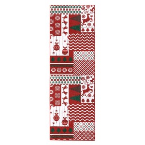 2x3 Christmas Area Rug - Machine Washable Holiday Rug w/Non-Slip Backing, Festive Patchwork Design , Low Pile Indoor Doormat for Entryway/Bedroom - 1 of 1