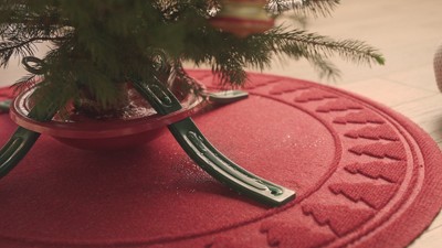 Bluestone Round Snowflake WaterHog Tree Skirt Mat