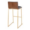 30" Metal and Wood Fixed-Height Contemporary Barstool with Faux Leather Seat, Set of 2 for Kitchen or Home Bar - 4 of 4