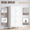 Mlezan 43" Metal Pantry Cabinet: White , 4 Doors, 2 Adjustable Shelves. Tall Storage for Kitchen, Living Room, or Dining Room, Home - 3 of 4