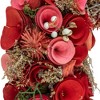 Northlight Wooden Roses Artificial Valentine's Day Wreath - 12.25" - Pink and Red - 4 of 4