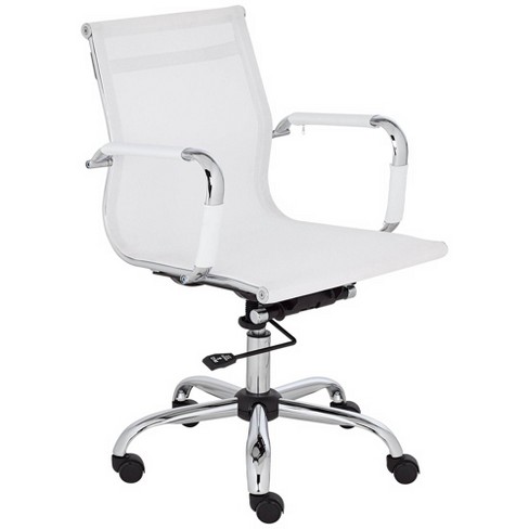 Studio 55D Lealand White and Chrome Low Back Desk Chair - image 1 of 4