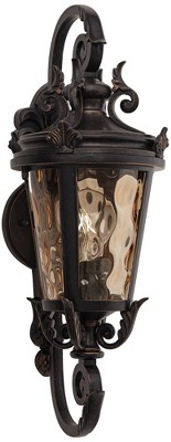Casa Marseille Bronze 24" Outdoor Wall Light with Hammered Glass