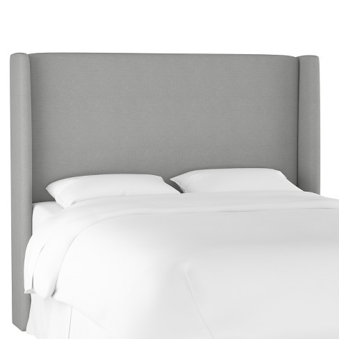 Wingback Headboard Gray Linen, Grey Winged Headboard Bed