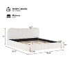 Kumasinova Queen/King Size Sleek White Bed Frame with Boucle Upholstery,Wavy Headboard Eco-Friendly Rubberwood Platform,No Box Spring Required - 3 of 4
