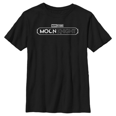 Boy's Marvel: Moon Knight Black And White Tv Show Logo T-shirt - Black ...