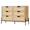 6 Drawers Dresser for Bedroom, Natural Rattan Drawer with Spacious Storage, Wood Chest of Drawers with Metal Legs - 4 of 4